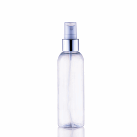 Botella Rellenable Pet 150ml con Vaporizador Plata
